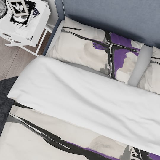 Designart 'Glam Cerulean I' Geometric Bedding Set - Duvet Cover & Shams